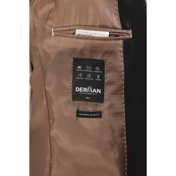 Derman Ecru Satin Collar 3 Piece Tuxedo - Picture 6 of 6